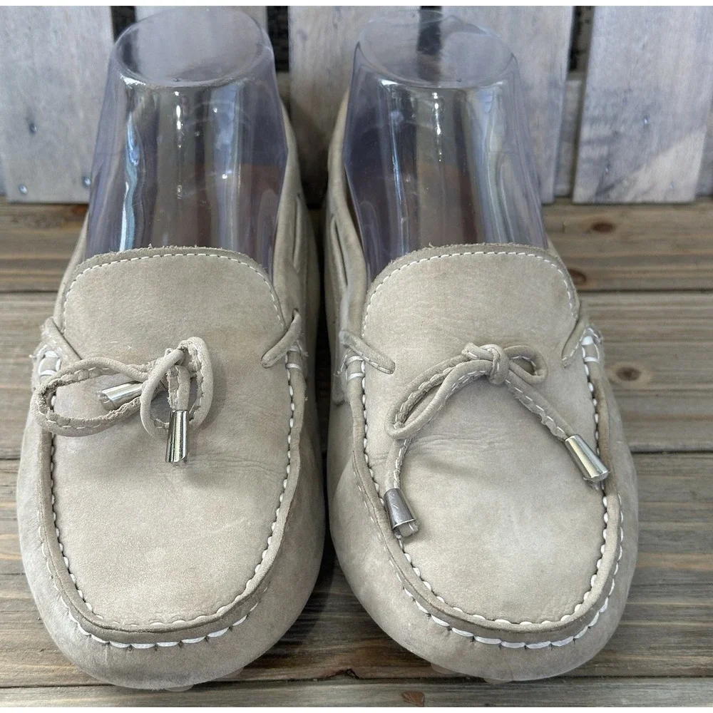 Mercanti Fiorentini Driving Moccasins Shoes Leather Women's Size 8 B Beige